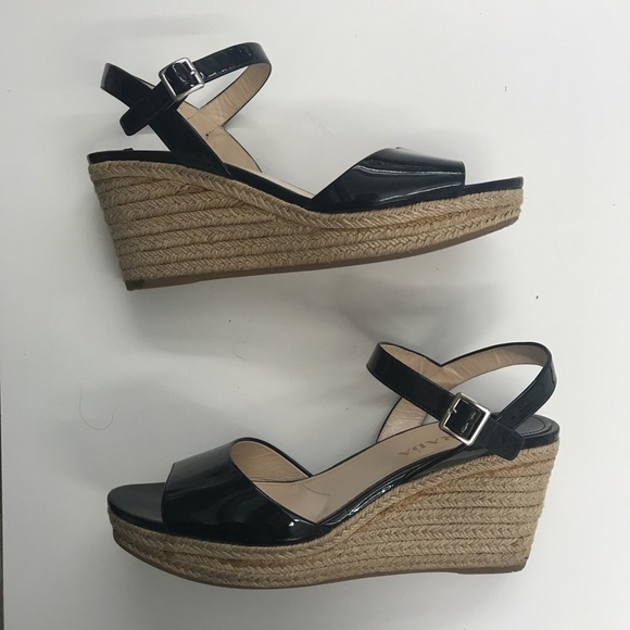 Prada Patent Wedge Espadrille Sandal - Picture 6 of 6